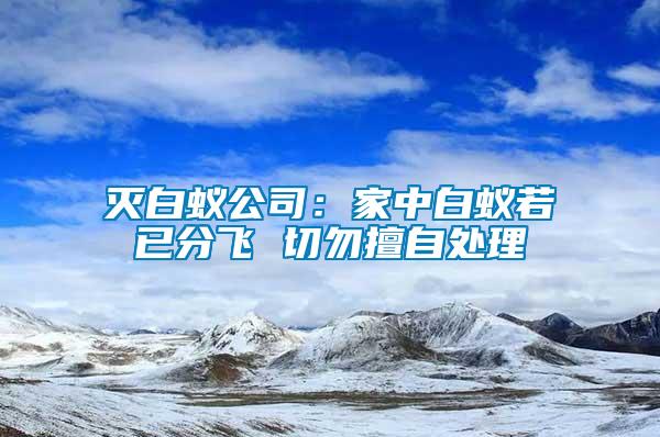 灭白蚁公司：家中白蚁若已分飞 切勿擅自处理