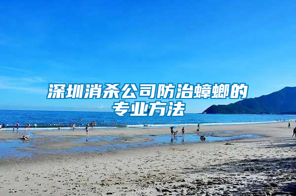 深圳消杀公司防治蟑螂的专业方法